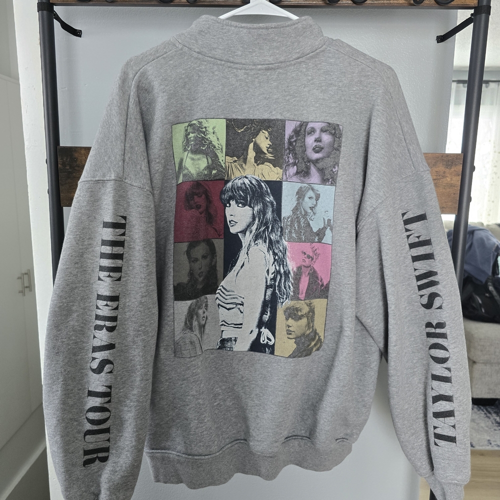 Taylor Swift The Eras Tour Gray Quarter Zip Sweatshirt